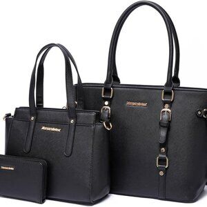 3PCS Purses for Women Tote Bag and Wallet Set Shoulder Satchel Handbags